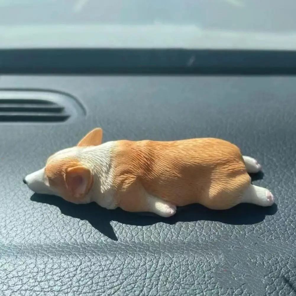 

Corgi Car Ornament Cute Mini Sleeping Corgi Car Decor Center Console Decoration Gift For Car Pet Lovers Interior Autocenter Tool