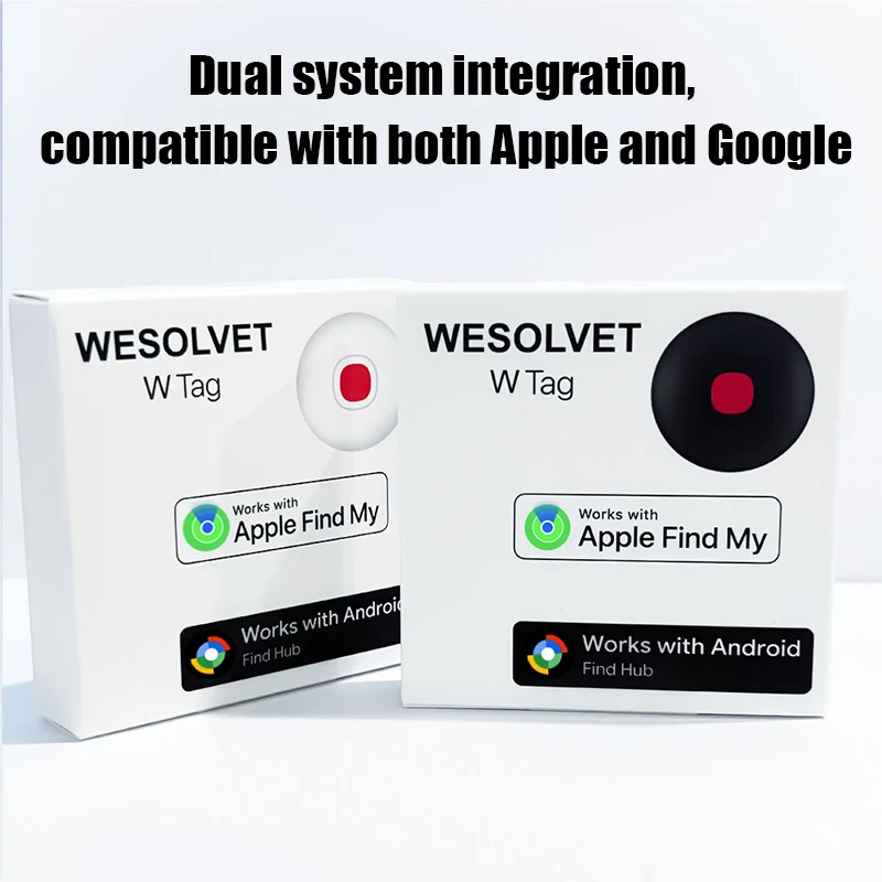 Новое двойное системное устройство защиты от потери для iOS или Android, водонепроницаемый локатор предметов, работает с приложением iOS Find My или Google Find Hub
