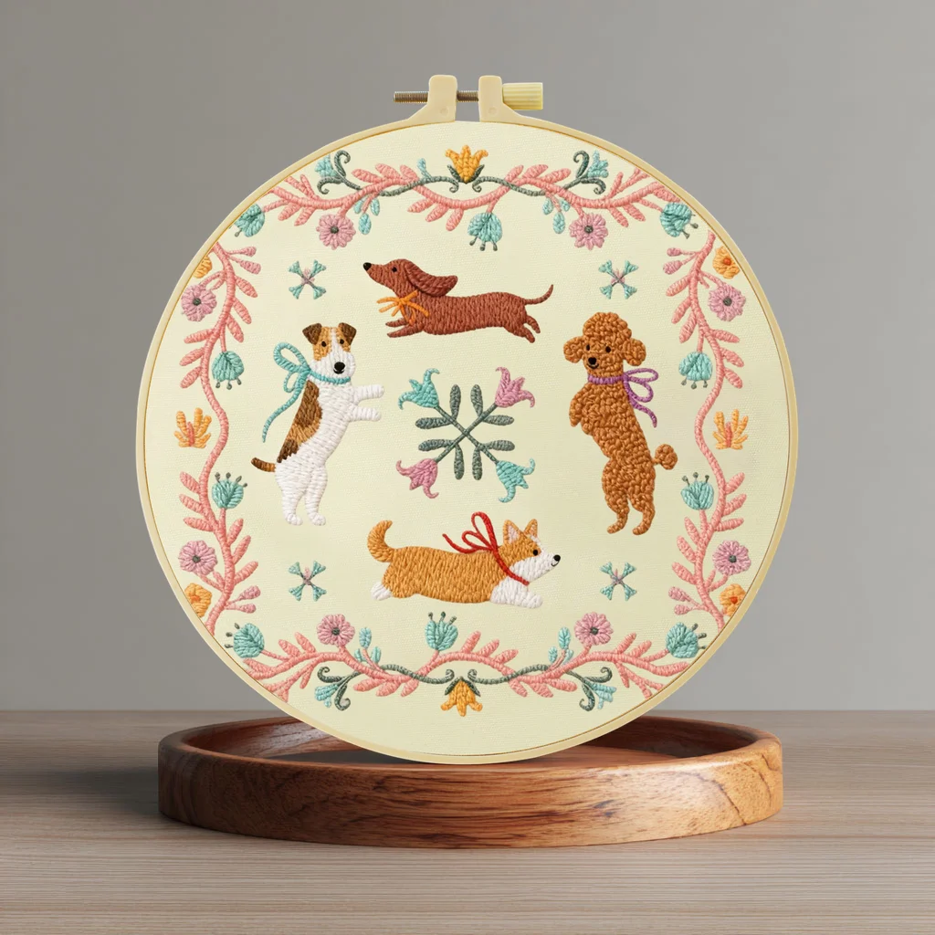 Embroidery Running Stitch - 1 szt. 20X20CM/15X15CM Zestaw do haftowania