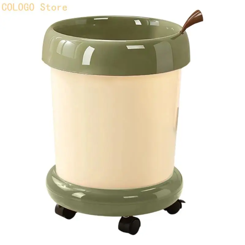 Colorful Print Office Room Round Trash Can Pattern Moisture Resistant D0LD