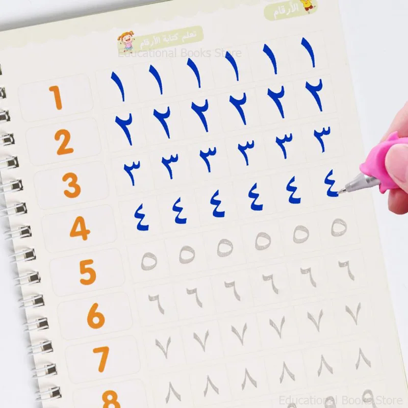 4 Pcs Reusable Magic Copy Book Writing Groove Arabic Alphabet Wordpad For Kids Word Children's Book Calligraphic Practice Toy