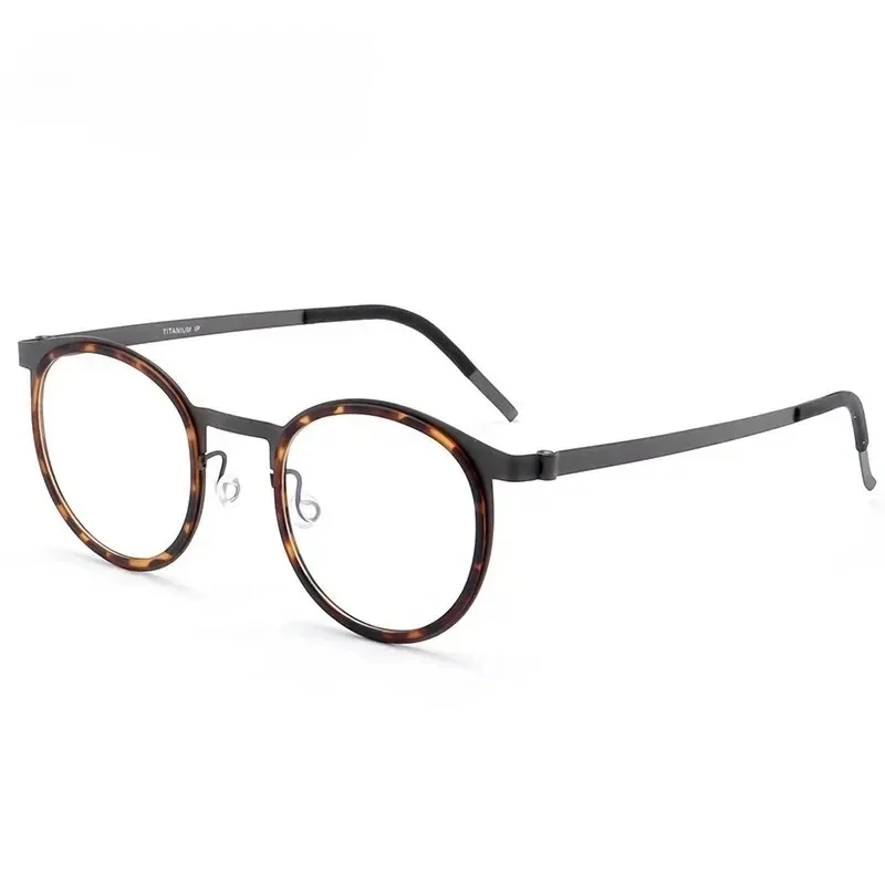 Denmark Brand Pure Titanium Round Screwless Eyewear Men Glasses Frame Vintage Circle Eyeglasses Can Customized Prescription Lens