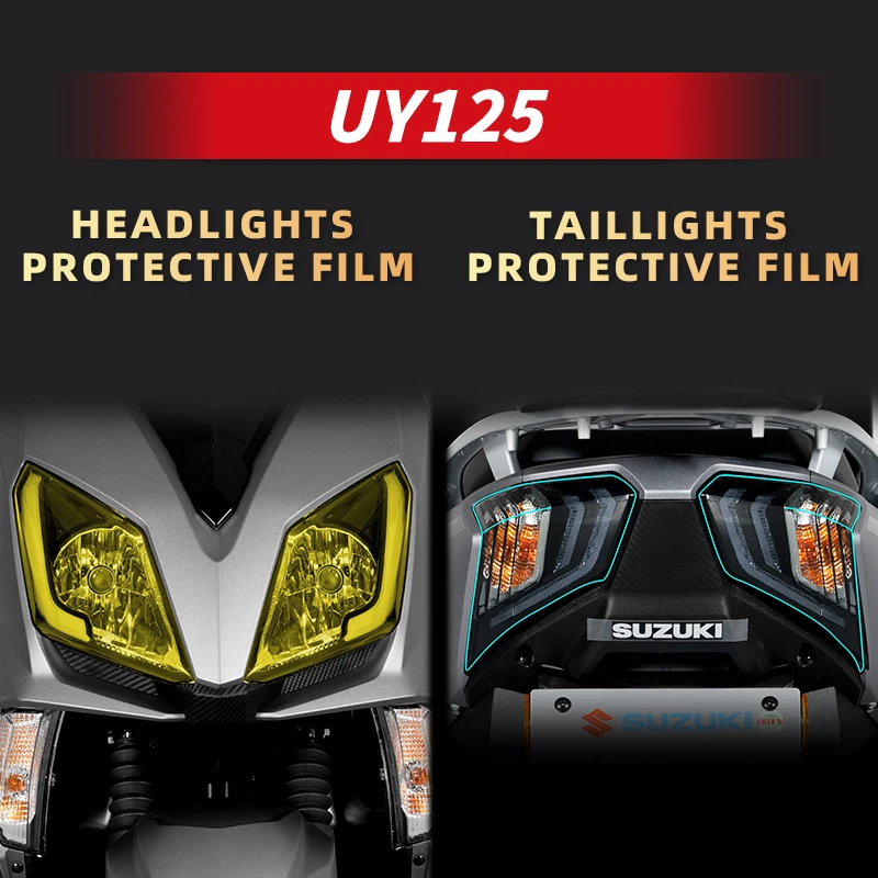 

For SUZUKI UY125 Motorcycle Lamp Accessories High Quality Material TPU A Set Of Headlight And Taillight Film Protection Stickers