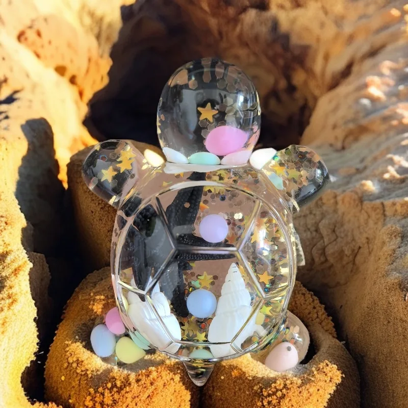 New Oil Quicksand Mini Turtle Ornament Starfish Craft Turtle Ornament Miniatures Resin Micro Figurines Desktop Decoration