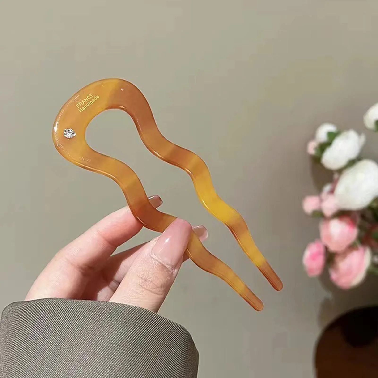 

U Shaped Hair Stick Vintage French Hair Pin Side Clips Women Girls Ponytail Holder Hair Accessories DIY Retro Hairstyle Tools