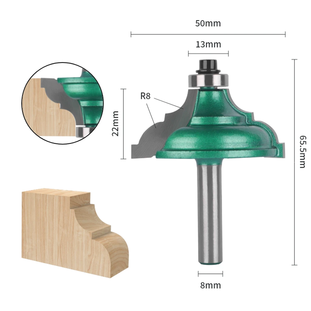 8mm Shank Table Corner Bit Router Bit Carbide Cutter  Woodworking Milling Cutters for Wood Bit Face Mill End Mill Tools