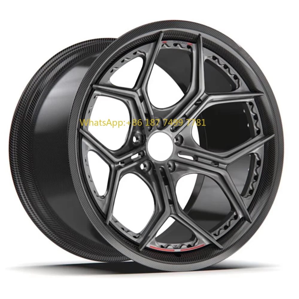 

Custom 5x112 5x114.3 Concave 5 Spoke 2 Piece Forged Pure Carbon Fiber Wheels 18 19 20 21 22 23 24 Inch Car Rims