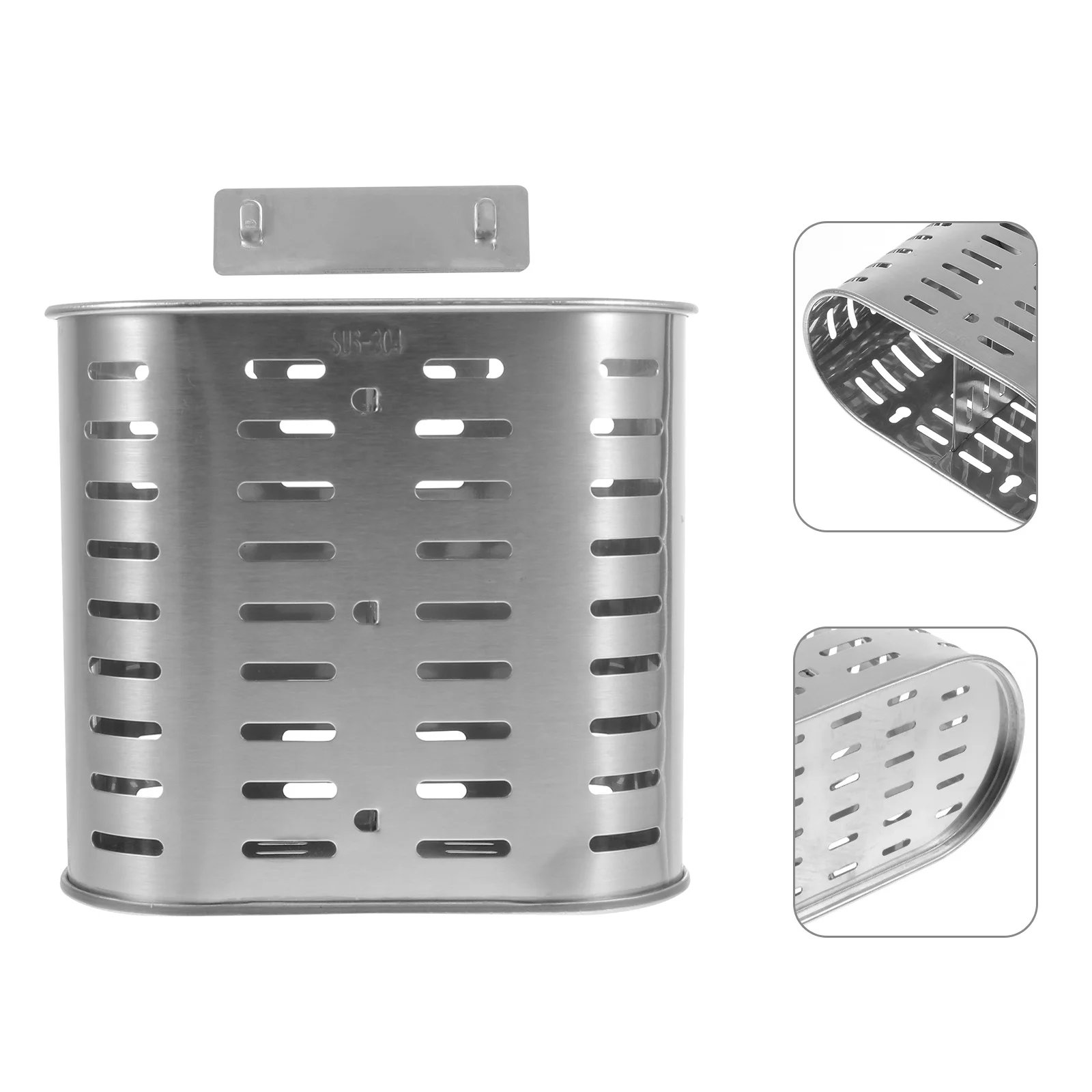 

1pc Stainless Steel Tableware Container Kitchen Storage Rack For Chopsticks Forks Spoons Drain Bucket Home Supply Organzier