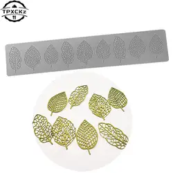Silicone Leaf Shape Fondant Molds Chocolate Mould For Cake Pastry Decor Baking Gumpaste Moulds Decoration Sugar Lace Veil Mat