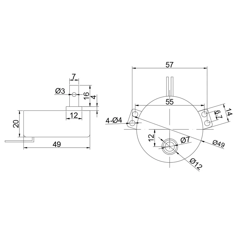 49KTYZ Permanent Magnet Synchronous AC Motor 220V Non-directional 4W 50/60Hz TYC50 Low-speed Electric Fan Head TYC49 CCW/CW