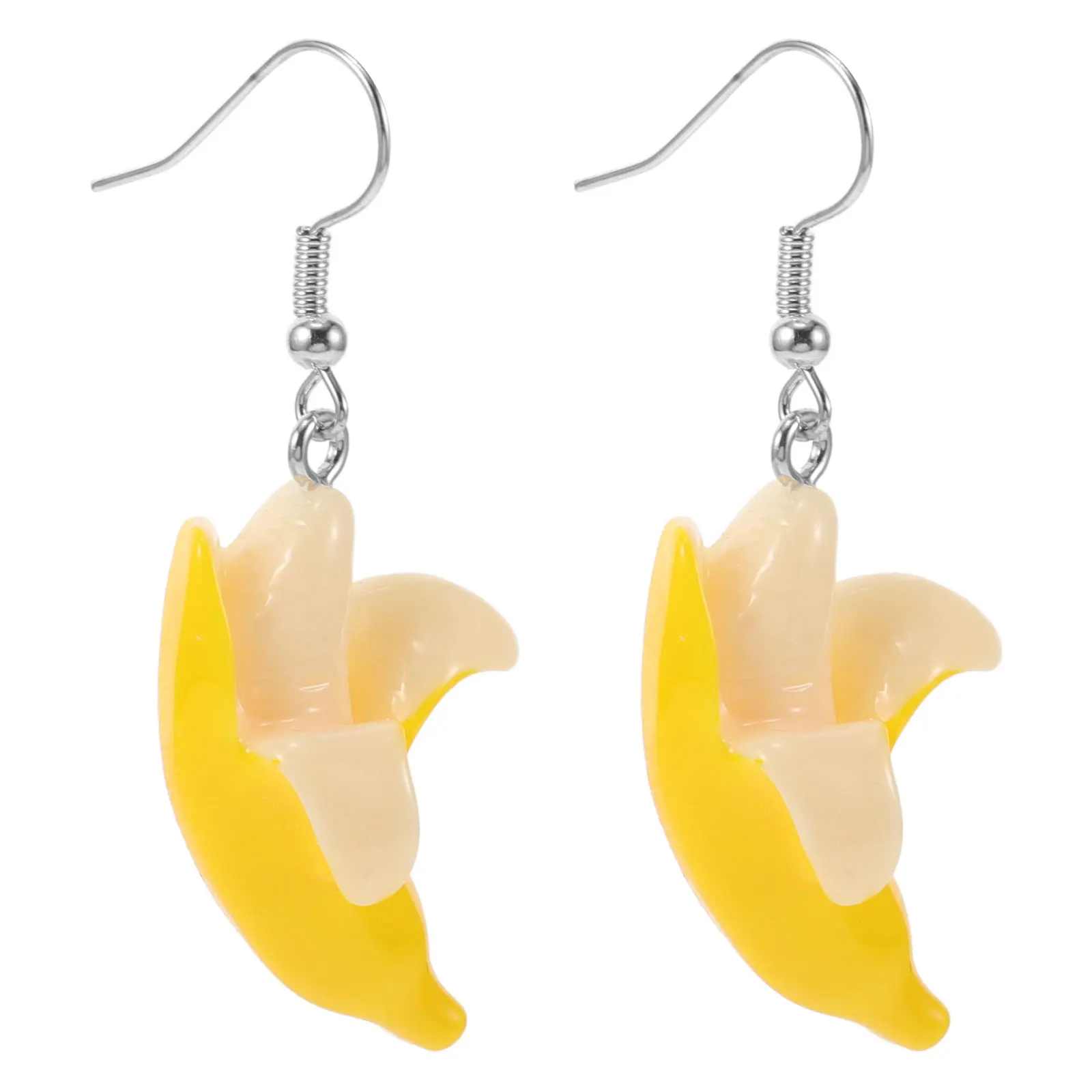 

1Pair Banana Earrings Peeled Fruit Shape Dangle Earrings Funny Banana Theme Ear Stud For Women Jewelry Accessory Decoration NEW