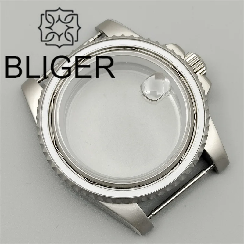 BLIGER 40mm Titanium Coated Watch Case With Sapphire Crystal Fit For NH34 NH35 Miyota 8215 ETA2824 PT5000 Movement Rotated Bezel