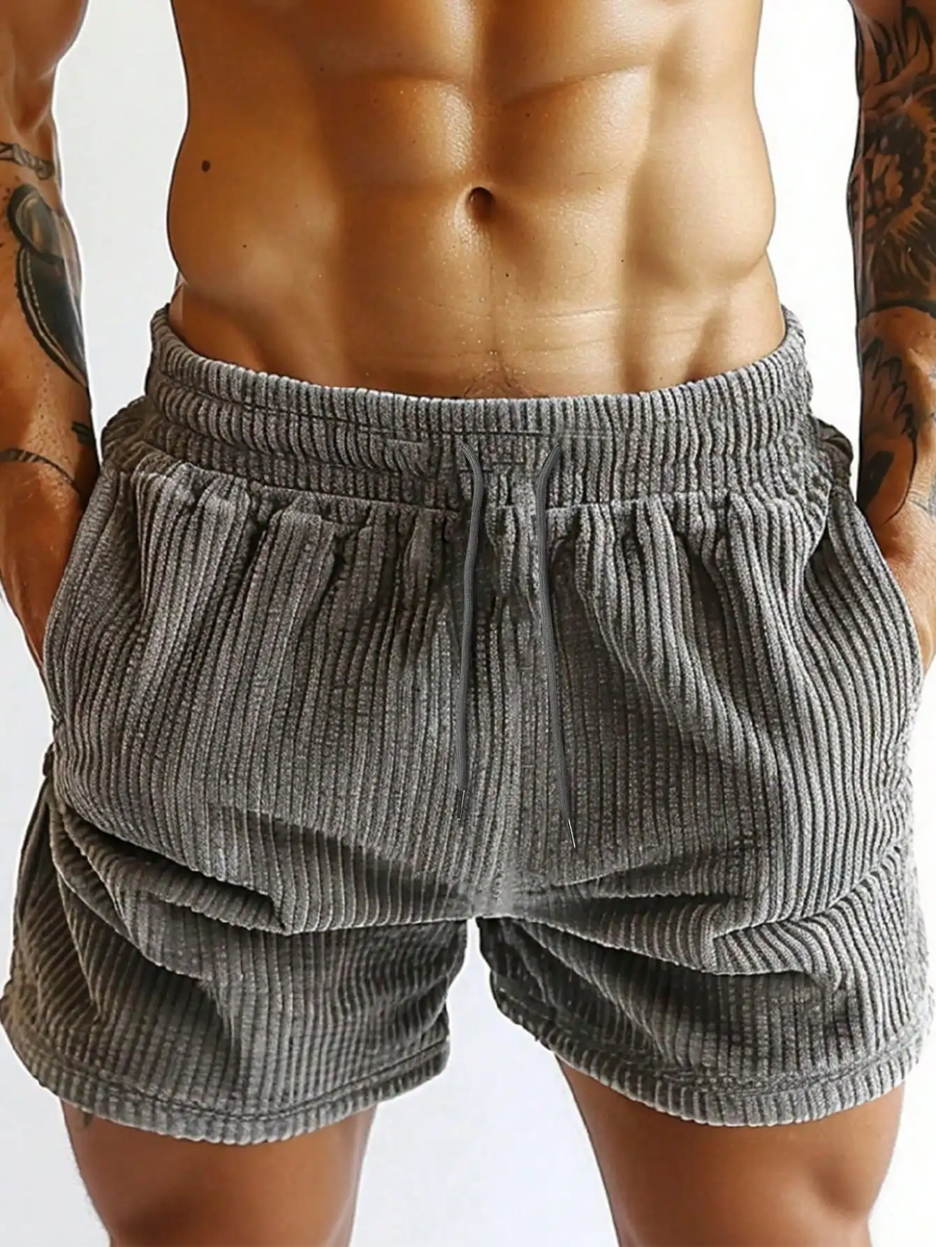 

Men's Summer Beach Shorts, Breathable Thin Corduroy Vintage Streetwear Casual Shorts
