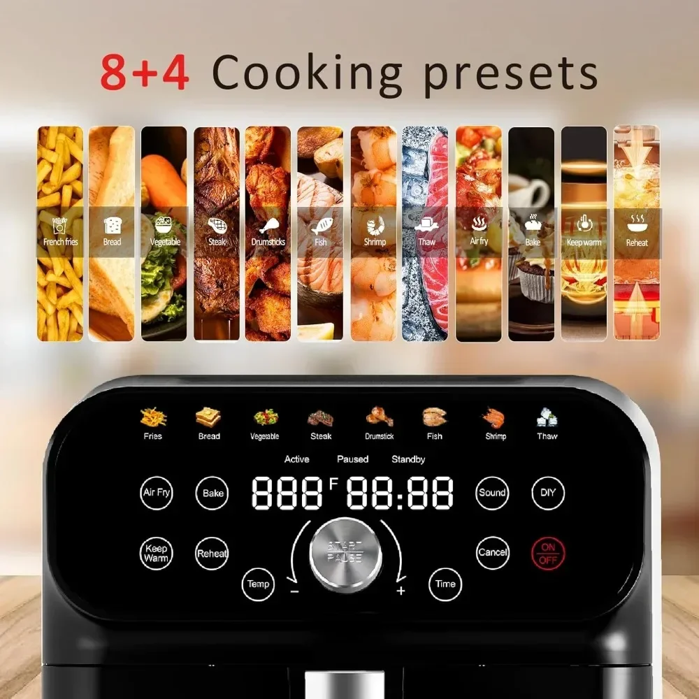 Fryer Oven with LED Digital Touchscreen, 12-in-1 Cooking Functions Air fryers