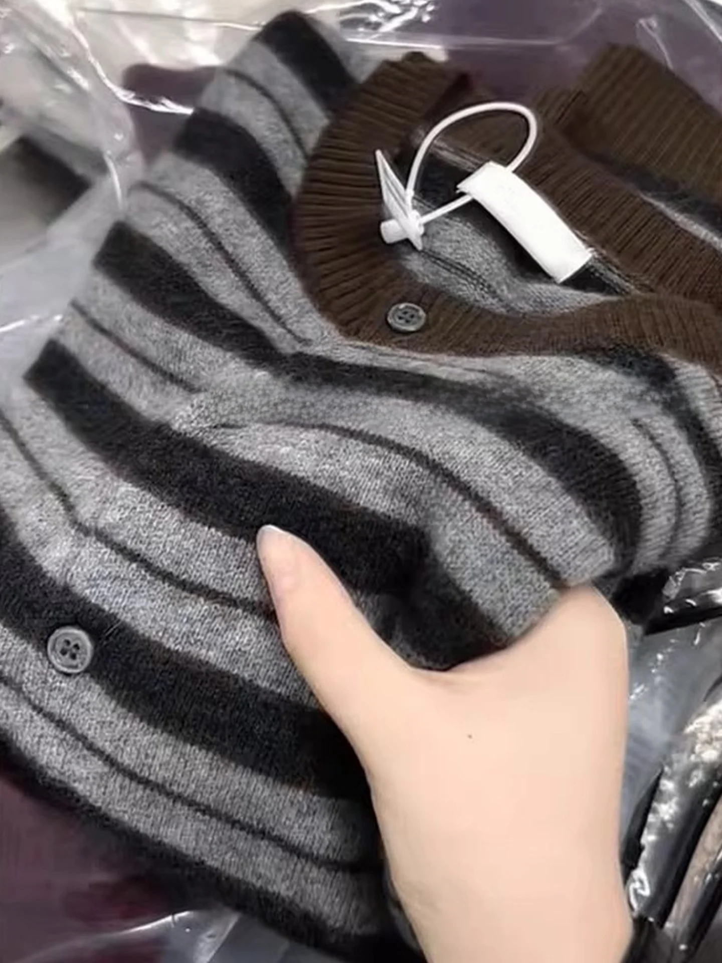 Coréen Sle couleur Blo Camere pull Long Sve tricoté Cardigan Simple Unique Faion haut Anti-âge luxe vêtements d'hiver