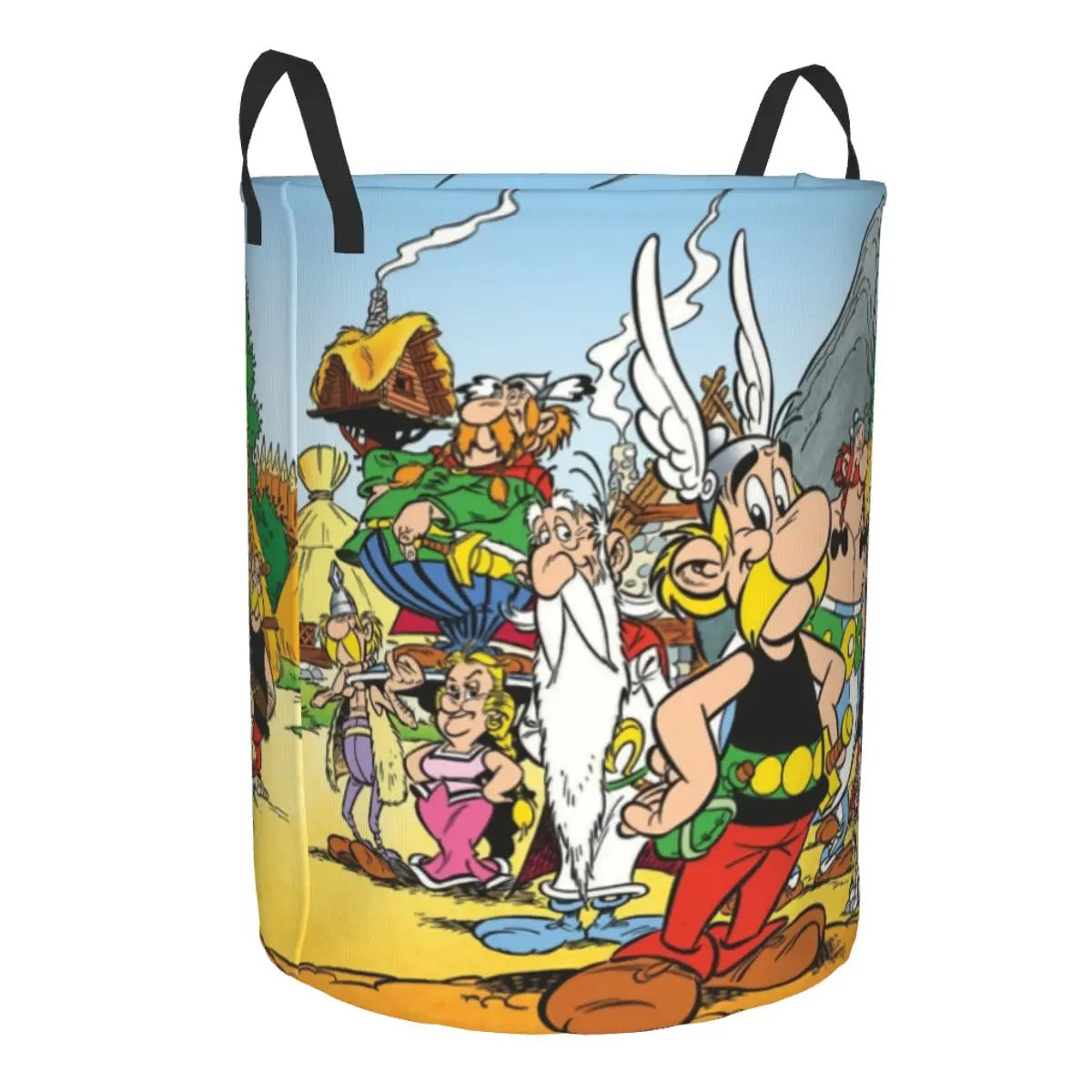 Custom Anime Asterixs And Obelixs Laundry Basket Collapsible Anime Cartoon Getafix Clothing Hamper Toys Organizer Storage Bins