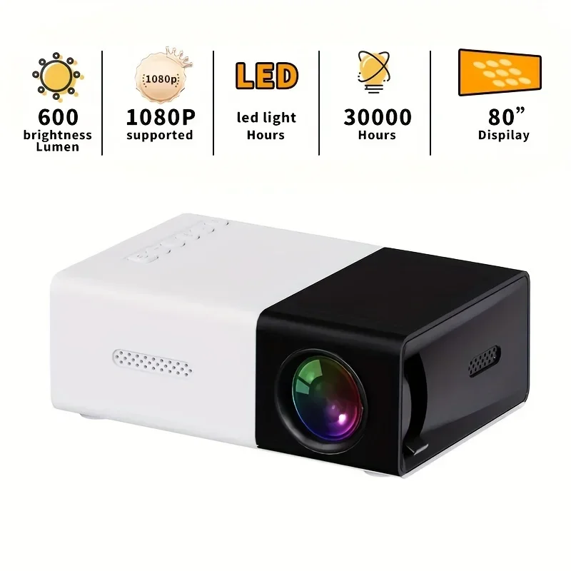 HD Mini Projector -Transform Your Entertainment System, Ideal for Movie Nights and Gaming, Both Indoor and Outdoor