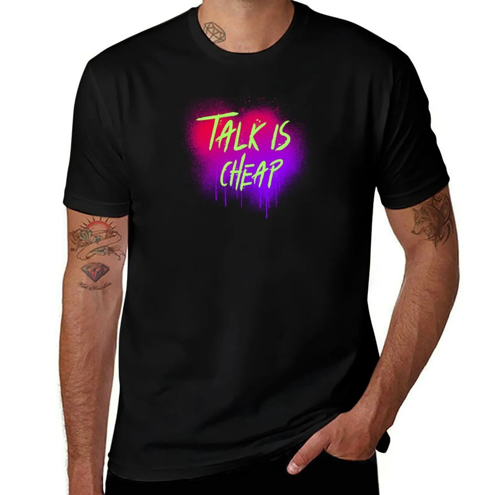

TALK IS CHEAP T-Shirt topping Anime t-shirt Funny t-shirt Men's t shirts