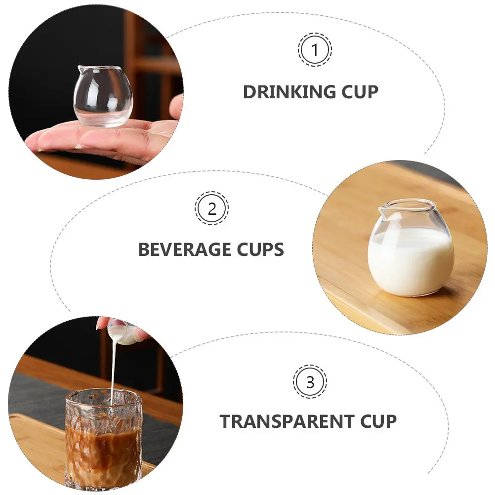 Mini Glass Milk Cup - Transparent, Shatter-Resistant, Lightweight for Coffee, Latte, Juice, Water Serving