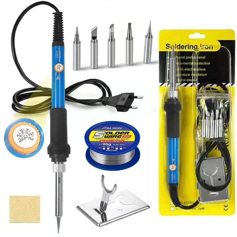 Adjustable temperature soldering iron 60w constant temperature soldering iron British standard 220v soldering iron set