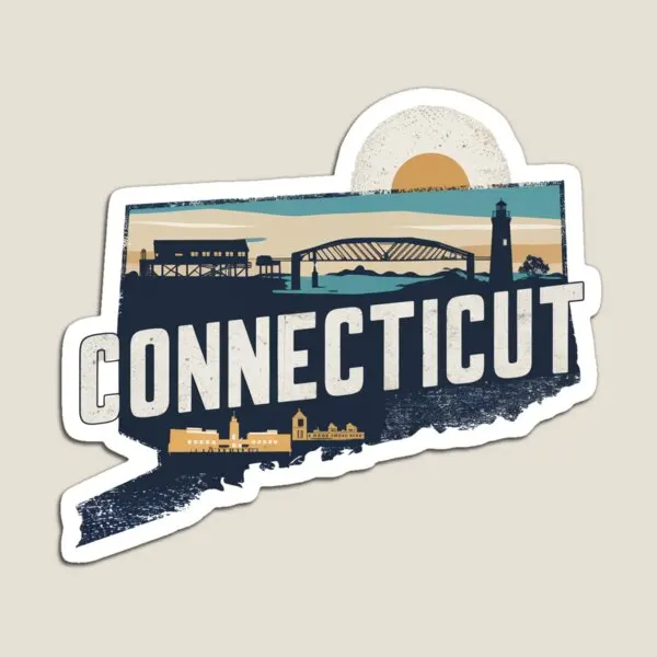 Connecticut  Magnet Baby Kids Refrigerator Cute Stickers Decor Toy Colorful Funny  Home Magnetic Children Holder