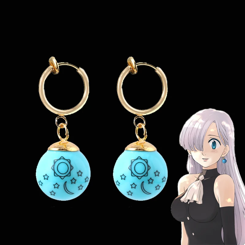 Anime The Seven Deadly Sins Elizabeth Liones Cosplay Pendant Earrings Ear Clip Cosplay Props