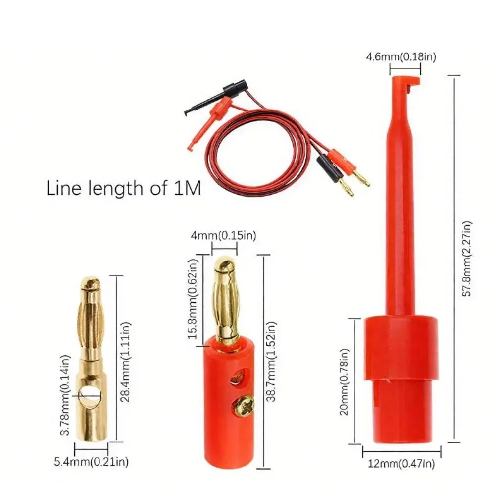 4 مللي متر الموز التوصيل إلى خطاف اختبار المنتزع الصغير يؤدي كابل متعدد التحقيق سلك عدة لاختبار التشخيص الكهربائي Power Supply3A