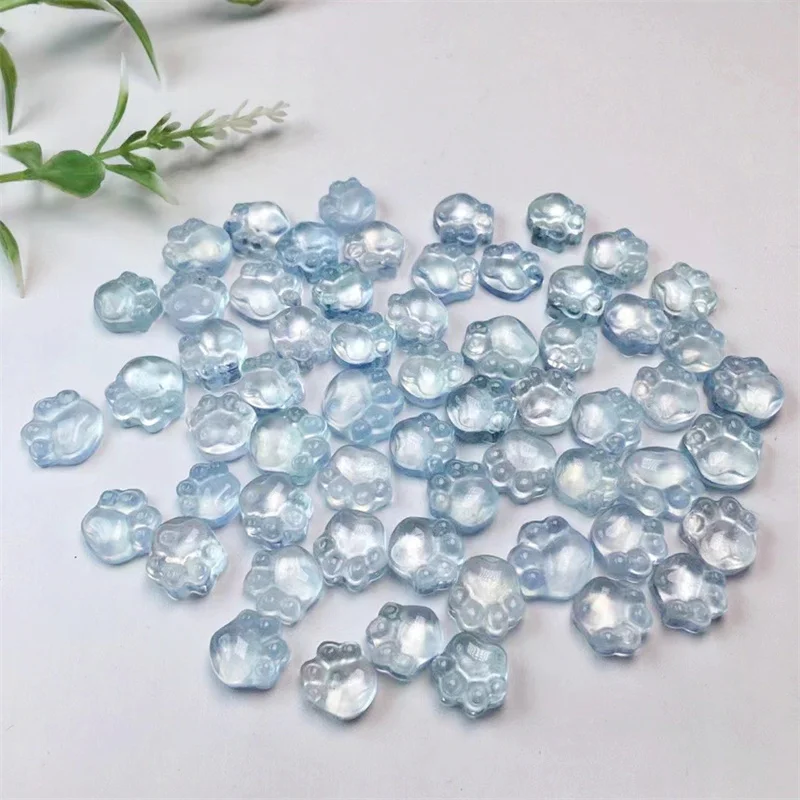 10PCS Natural Aquamarine Claws Crystal Bulk Healing Mineral Specime Gemstones Gem Raw Aquarium Decoration Gift 9-11MM