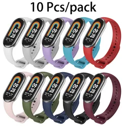 10 Pcs/Pack Strap for mi Band 8 9 Silicone Bracelet for XiaoMi Band Xiomi Xiami Wrist Strap Man Women