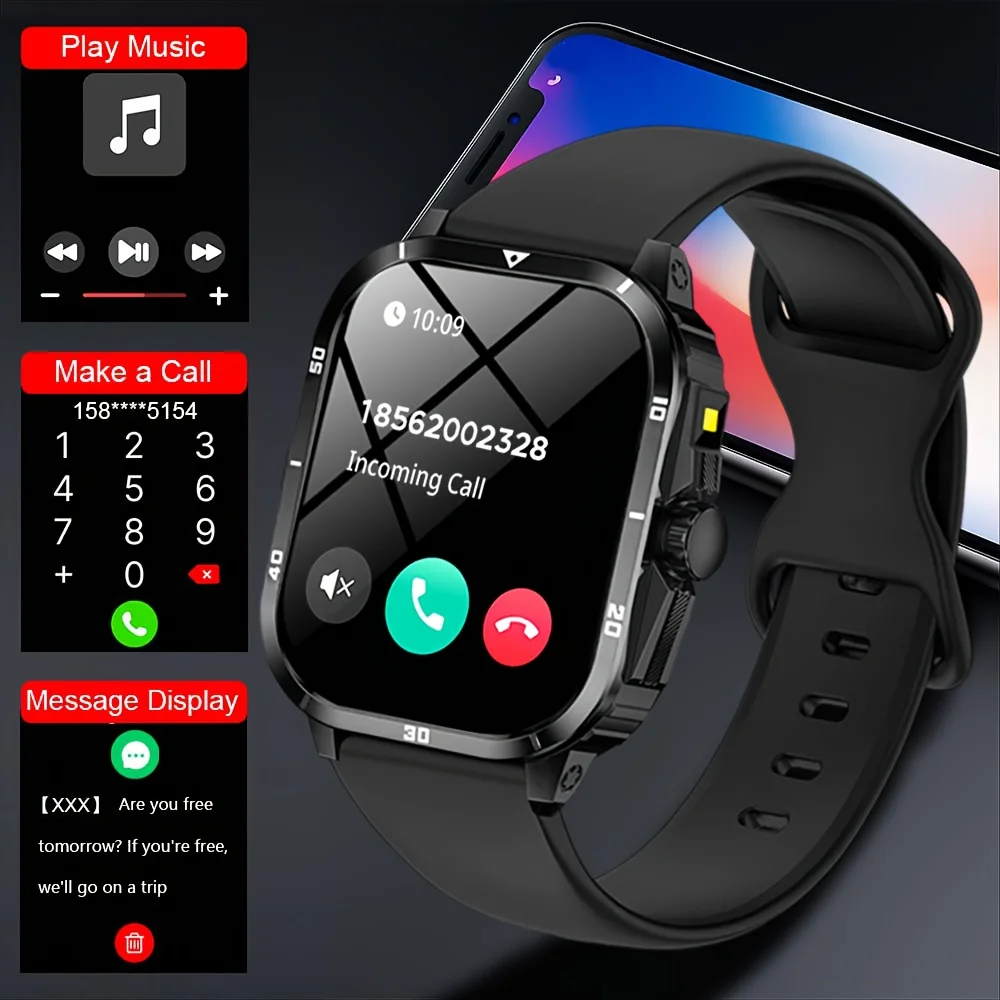 New Full-Touch High-Definition Men'S and Women'S Sports Smartwatch Features ,Wireless Dialing, Answering Calls, Motion Tracking,  Music Control. Suitable for Android & Iphone,Christmas/New Year/Birthday Watch Gifts