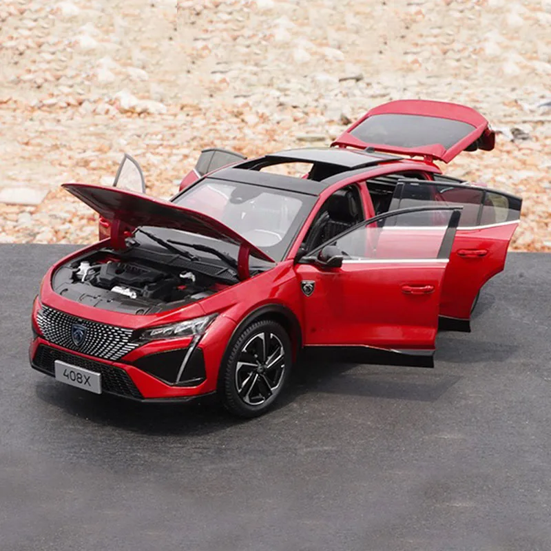 

1:18 Diecast 2023 New 408X Alloy Simulation Car Model Original Box Boy Birthday Xmas Gift Vehicle Collection
