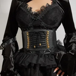 Plus Size Designer Belts For Women High Quality Wide Big Stretch Cummerbunds Female Waist Y2K Black Corset Belt Goth Punk