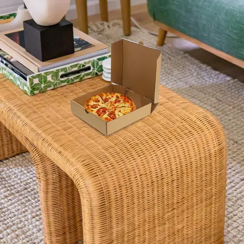 10Pcs Small Pizza Boxes Thickened Kraft Paper Take Out Containers for Delivery Storage Reliable Disposable Food Packaging
