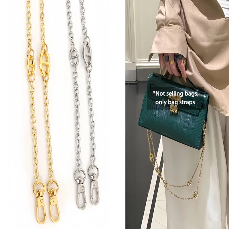 

New Shoulder Bag Key Chain Bag Women Messenger Bag Strap Replacement Bags Chain Gold Color HandBag Parts Accessories