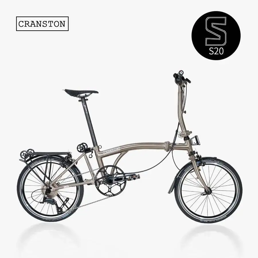 كرانستون S20 إطار من سبائك الألومنيوم بندقية رمادي Y/S المقود 9 سرعة 20 بوصة ركاب الرجعية خفيفة الوزن الثلاثي دراجة قابلة للطي