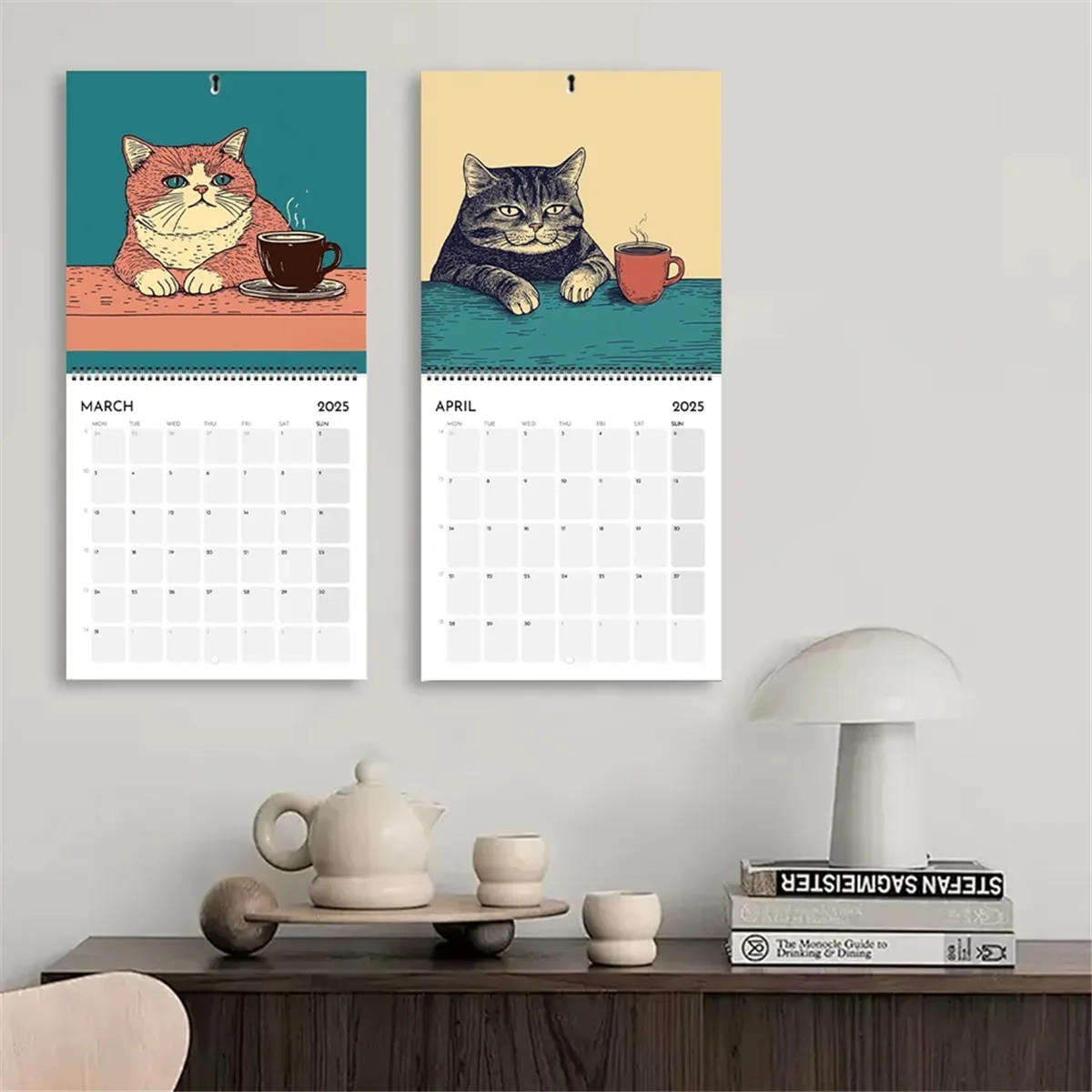 Kattenkalender 2025 - Katten'met koffie' 2025 katten' met koffiekalender voor thuiskalender