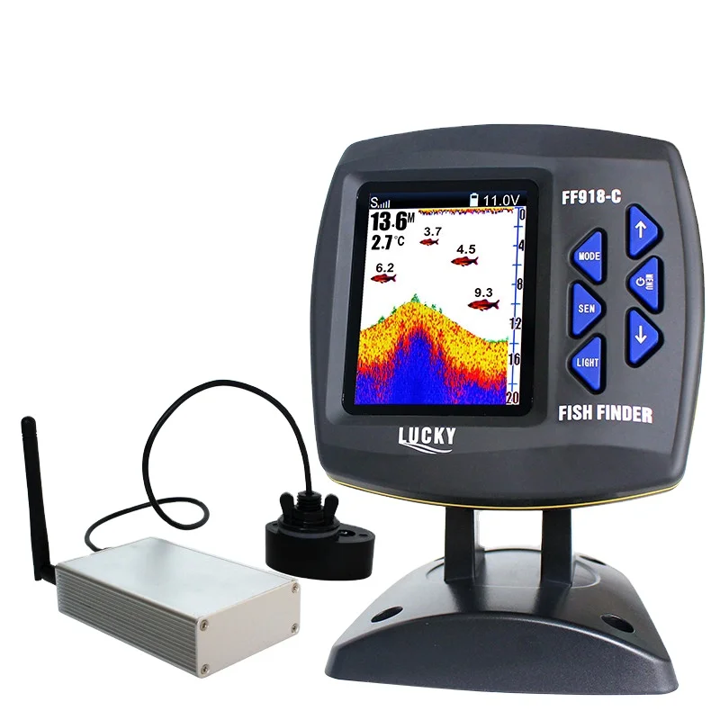 

Camoro FF918-CWLS Boat Color Display Wireless Operating 300m Depth 100 M Fish Hunting Detector Machine