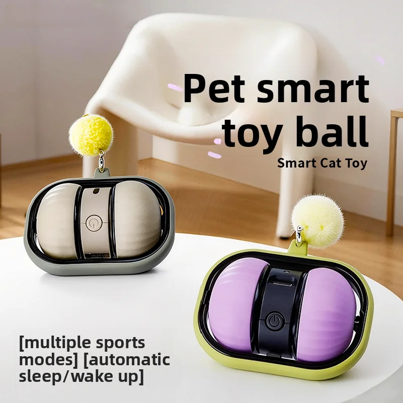 

Intelligent Speedy Tail 2.0, Automatic Moving Cat Toy Ball with Tail, Smart Interactive Cat Toy Ball, Two Speed Adjustment