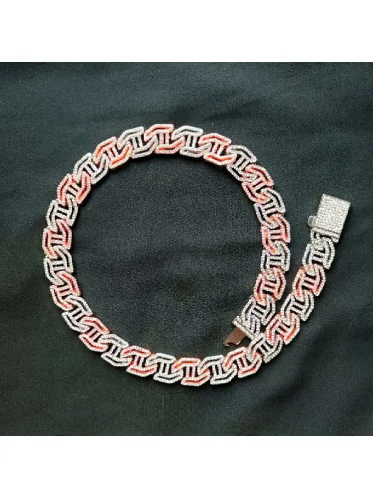 New 16mm Zircon Rhinstones Geometric Cuban Chain Ice Out Bling Rose Gold Silver Color Big Heavy Hip Hop Jewelry