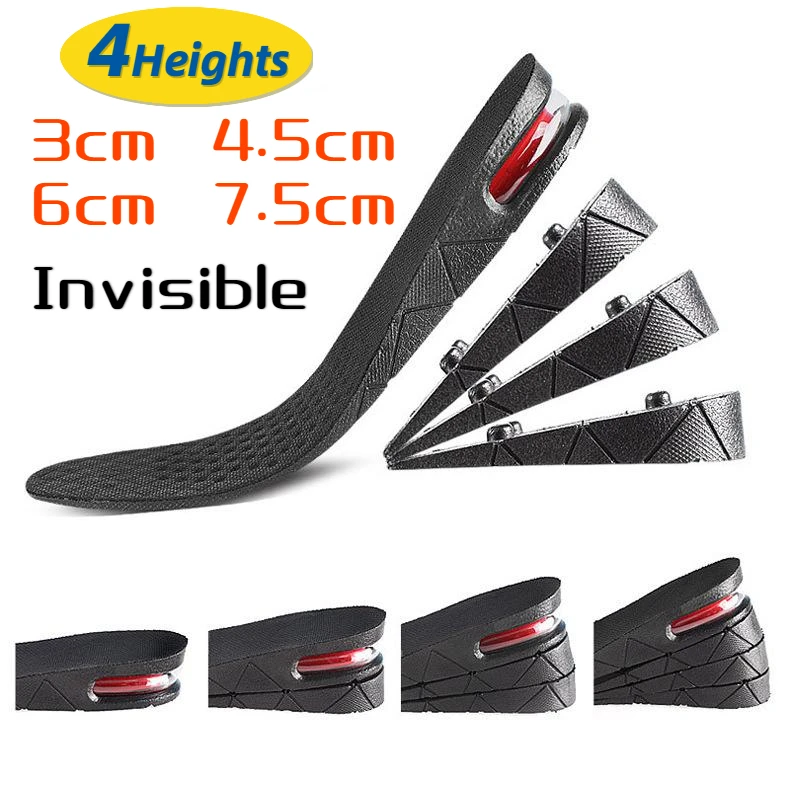 Air Cushion Elevator Shoe Insole Lifts Inserts for Men Women Taller Insoles 3-7.5cm Height Increase Insoles Taller Insoles