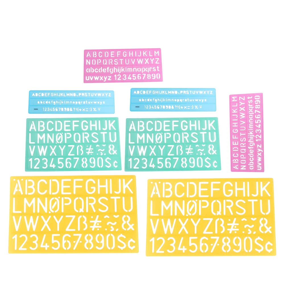 2Pcs Alphabet Stencils Set Letter Number Templates Ruler for Drawing Tracing DIY Art Crafts Learning Painting