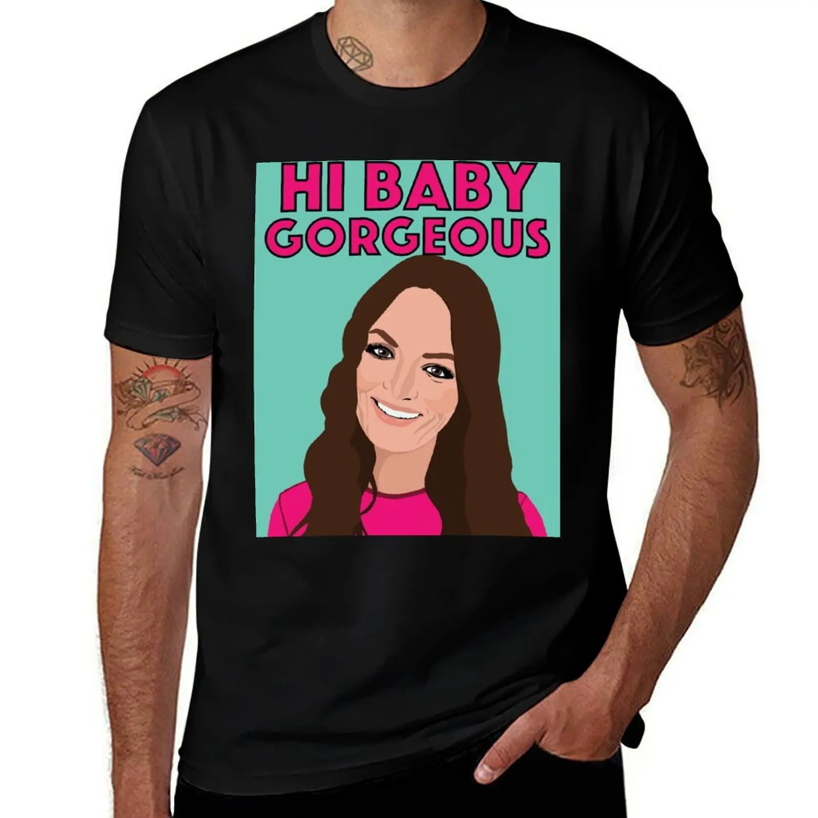 LISA BARLOW Hi Baby Gorgeous RHOSLC (Real Housewives of Salt Lake City) T-Shirt Trendy Print Short Sleeve T-Shirt