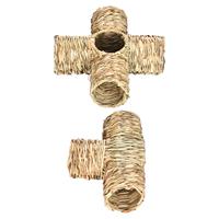 Hamster Grass Tunnel Nest Pet Supplies Play Toy Rabbit Tunnel Tube Straw House for Squirrel Mice Chinchilla Hedgehog Rats