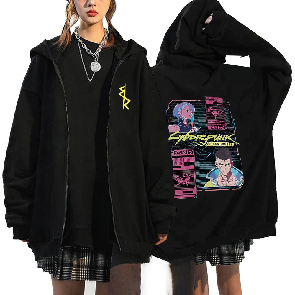 Felpe con cappuccio a maniche lunghe Anime Cyberpunk Edgerunners Felpa con cappuccio morbida e calda stampata Abbigliamento quotidiano Intimo Top comodi Unisex