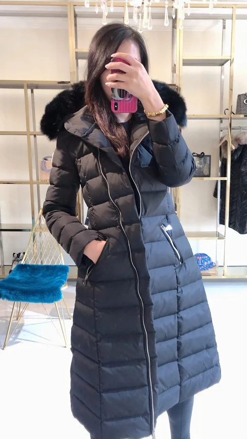 Women\'s luxury winter down jacket hooded long down jacket lightweight and warm fashionable design jacket down jacket