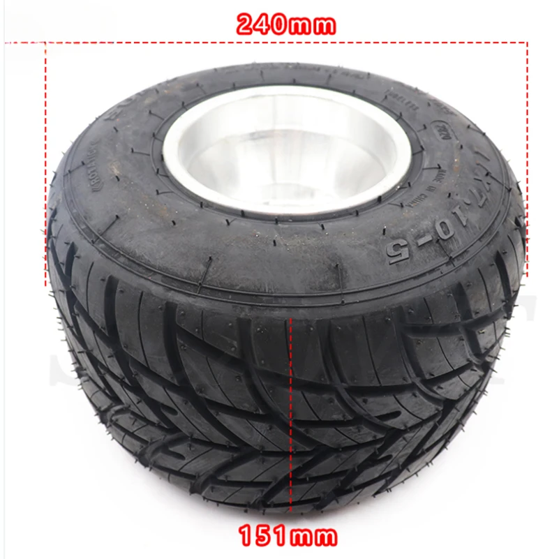 Karting wheel tire front 10x4.50-5 rear 11x7.10-5 with 5 inch aluminium alloy hub for GO KART ATV UTV Buggy