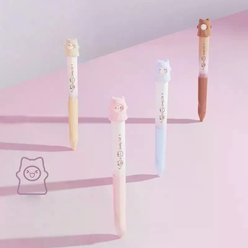 

Школьные канцелярские принадлежности, креативная вращающаяся гелевая ручка с изображением кота, черная ручка 0,5 мм, вращающаяся для изменения узоров, офисные принадлежности, маленький подарок