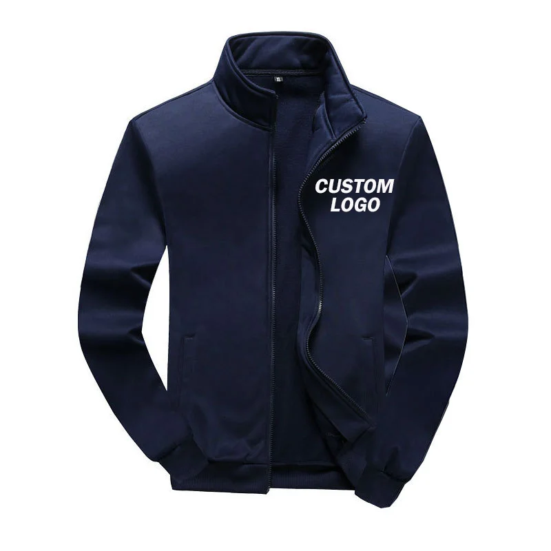 Men's Custom Logo Printed Sportswear Zipper Lapel Cardigans Athletic Wear Casual Streetwear Soaking Jogging Fashion Brands