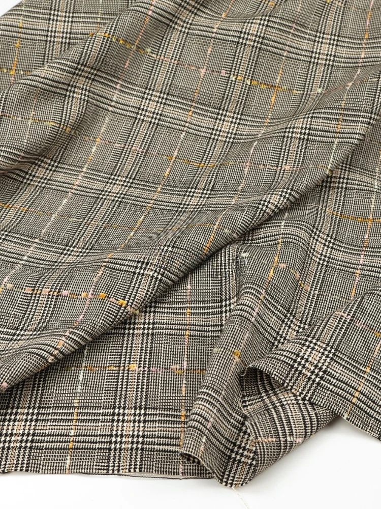 

Soft Tassel Lined Plaid Fashion Fabric for Spring Summer Suit Pants Trench Coat Clothing Cloth Diy By The Meter Sewing Material