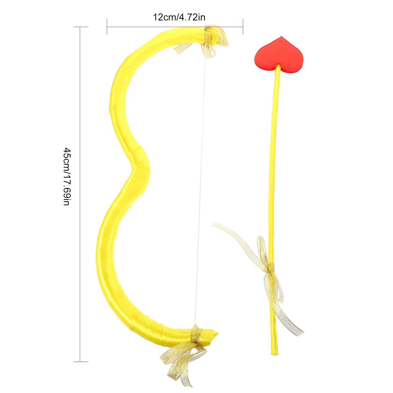 1 Zestaw Strzałki Kupidyna z Łukiem Rekwizyty Kostiumowe Lekkie Walentynkowe Dekoracje Cosplay Urocze dla Dzieci Dziewczynek na Urodziny Występ Sceniczny Zdjęcia